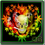 Skull Smoke Weed Parallax LWP Apk