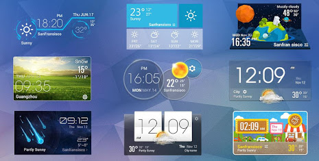 Orange Clock Weather Widget poster 2