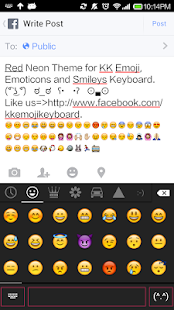 Red Neon Theme Emoji Keyboard