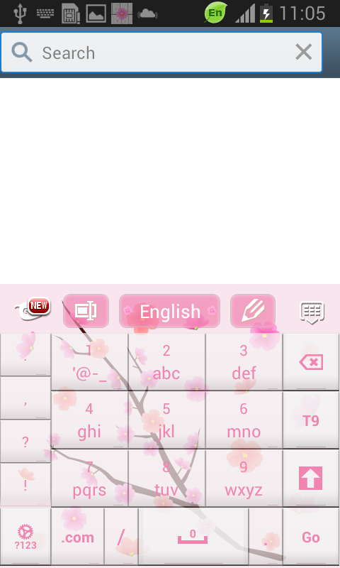 Pink Flowers GO Keyboard - screenshot