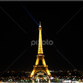 Eiffel Tower by Irmantas Baltrusaitis - City,  Street & Park Night