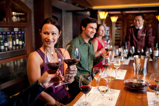 Wine lovers will revel in the tastings hosted by the ship's sommeliers down in Celebrity Silhouette's cellar.