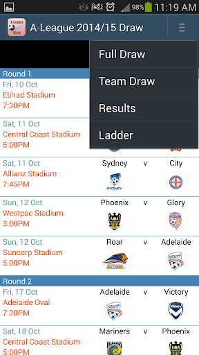 A-League 2014 15 Draw