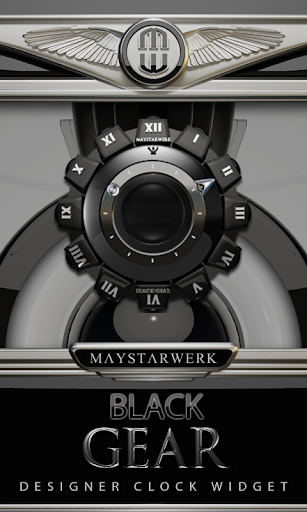 Clock Widget Black Gear