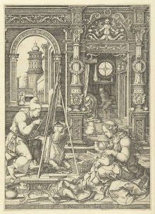 Heilige Lucas schildert Madonna met kind