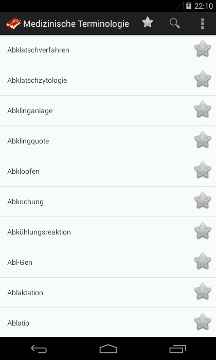 Android application Medical terms (OFFLINE) screenshort