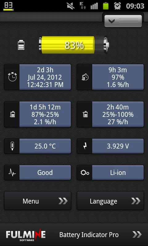   Indicateur de batterie Pro – Capture d'écran 