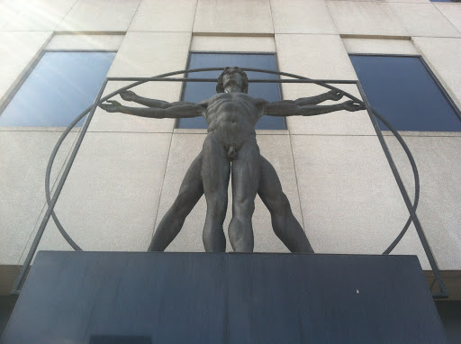 Homage to Leonardo the Virtruvian Man Statue