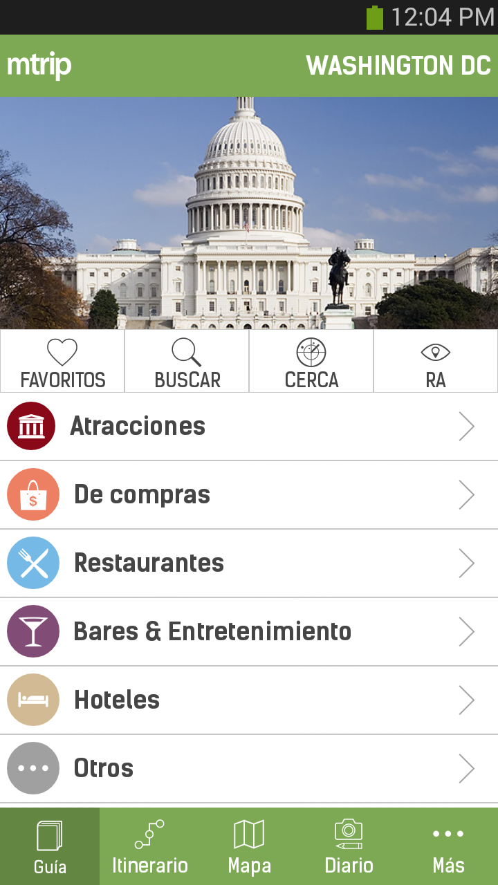 Android application Washington DC Travel Guide screenshort