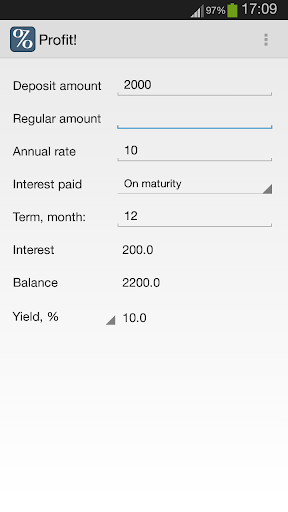 Profit - Deposit Calculator