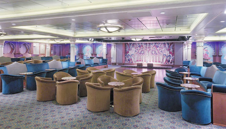 Toward the bow of Explorer of the Seas, Maharaja’s Lounge offers live music, dancing and other forms of entertainment.