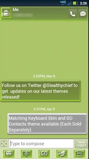 Free Download GO SMS Green Pearl Theme APK for Android