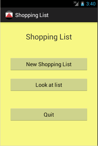 Shopping List