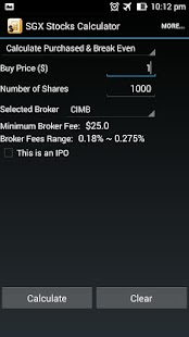 SGX Stocks Calculator