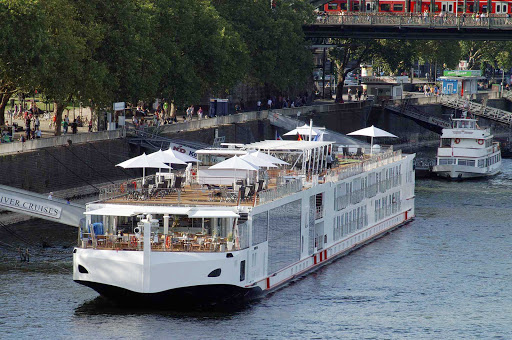 Maiden voyage of The river cruise ship Viking Aegir in Cologne, Germany. 