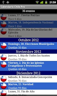 Calendario Chile PRO - náhled