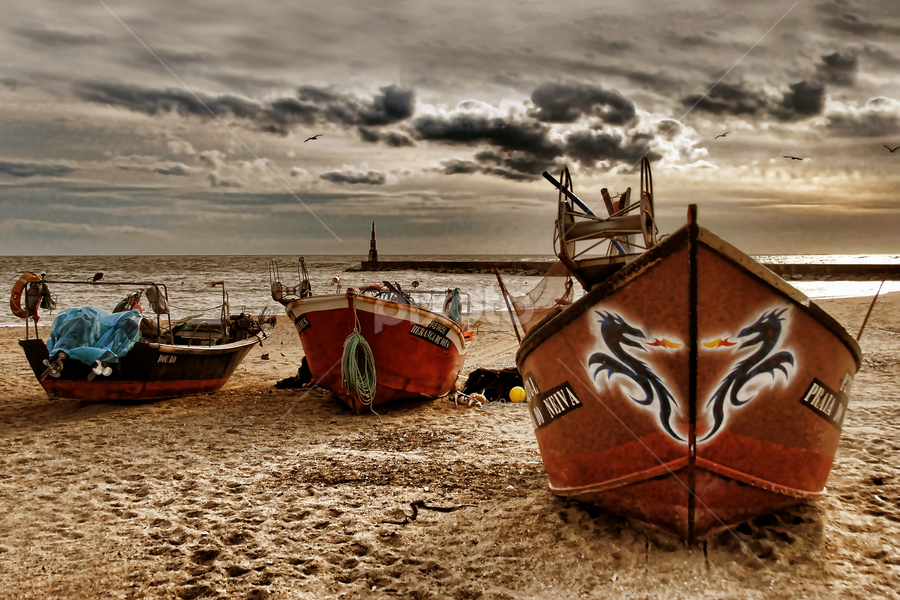 Fishing boats by Antonio Amen - Transportation Boats