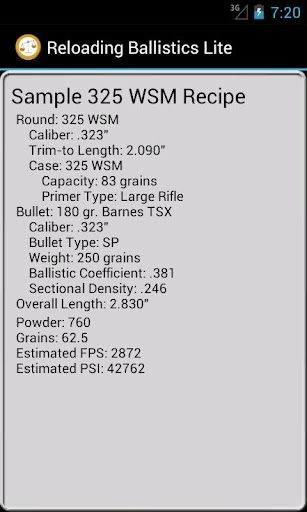 【免費運動App】325 Winchester SM Ballistics-APP點子