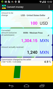 Android application Give change multi-currency screenshot
