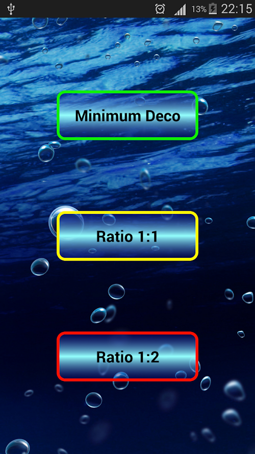 Android application Diving screenshort