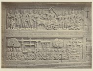 Basreliëf in de muur aan de oostzijde van de Borobudur