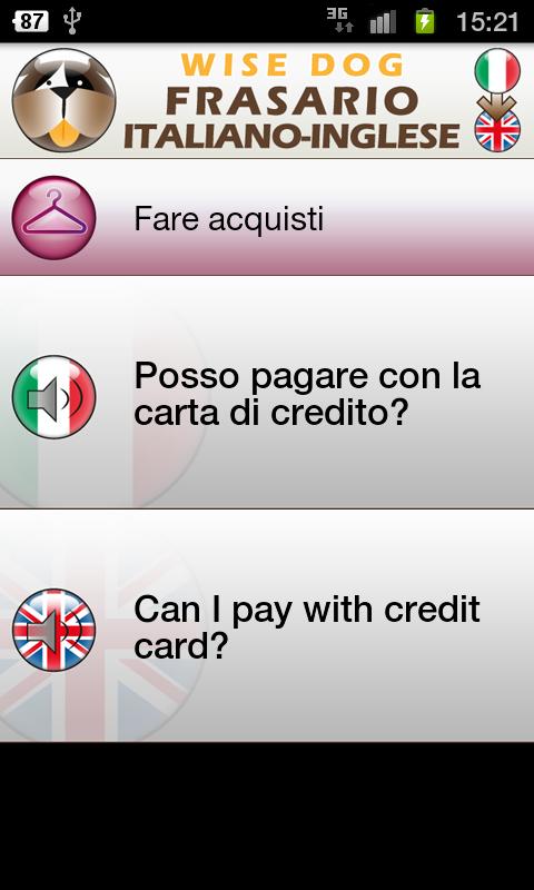 English-Italian Phrase Book Screen 3