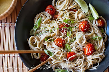 Miso-Roasted Tomatoes with Soba Noodles