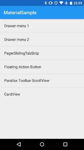 Material Design Sample App