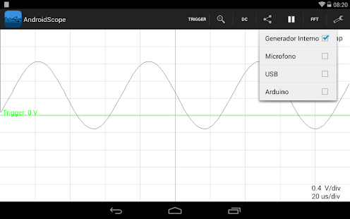 Convierta smartphone tableta osciloscpio