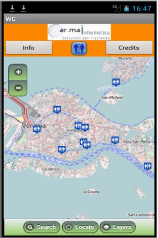 Android application WC in Venice Toilette screenshort
