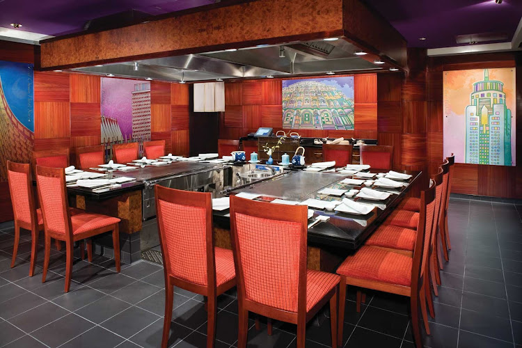 Dine on freshly prepared Japanese dishes at Norwegian Jade's Teppanyaki, a cozy hibachi restaurant.