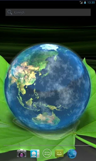 Earth On Leaf Live Wallpaper