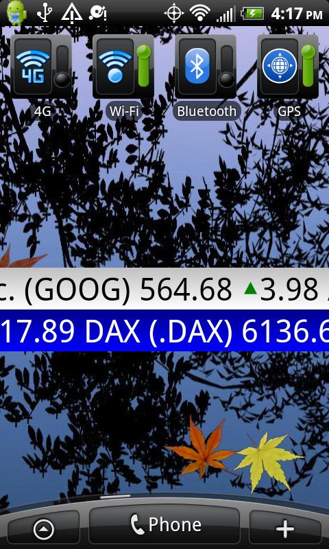 Stock Ticker Tape Pro Widget Screen 1