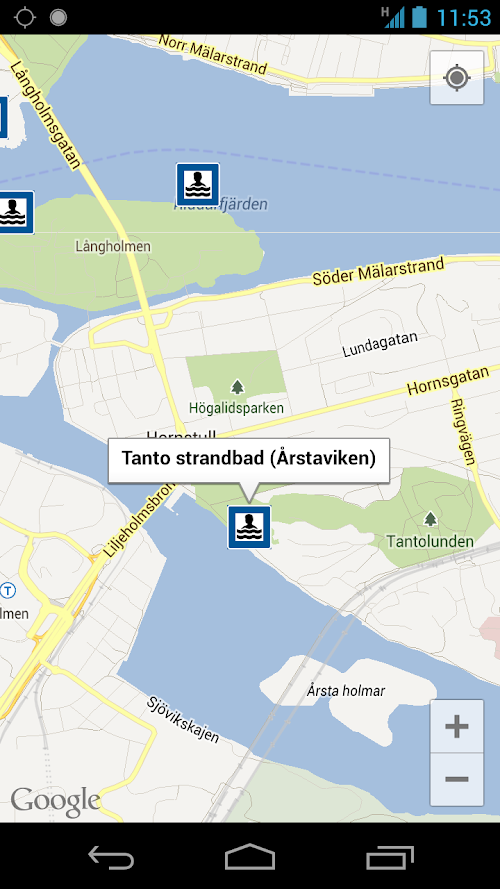 Android application Badplatser screenshort