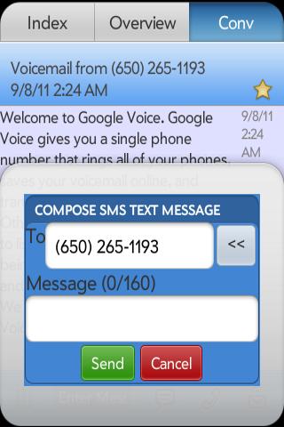 SynerGV- Google Voice™ SMS/Mgr Screen 2