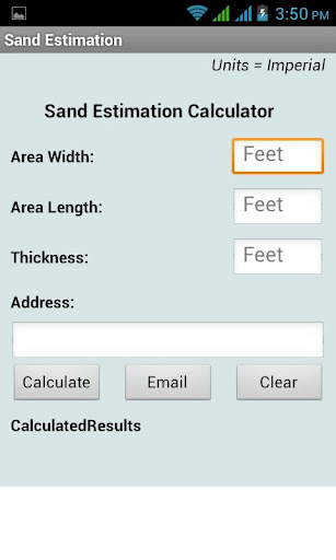 Sand Estimation Calculator