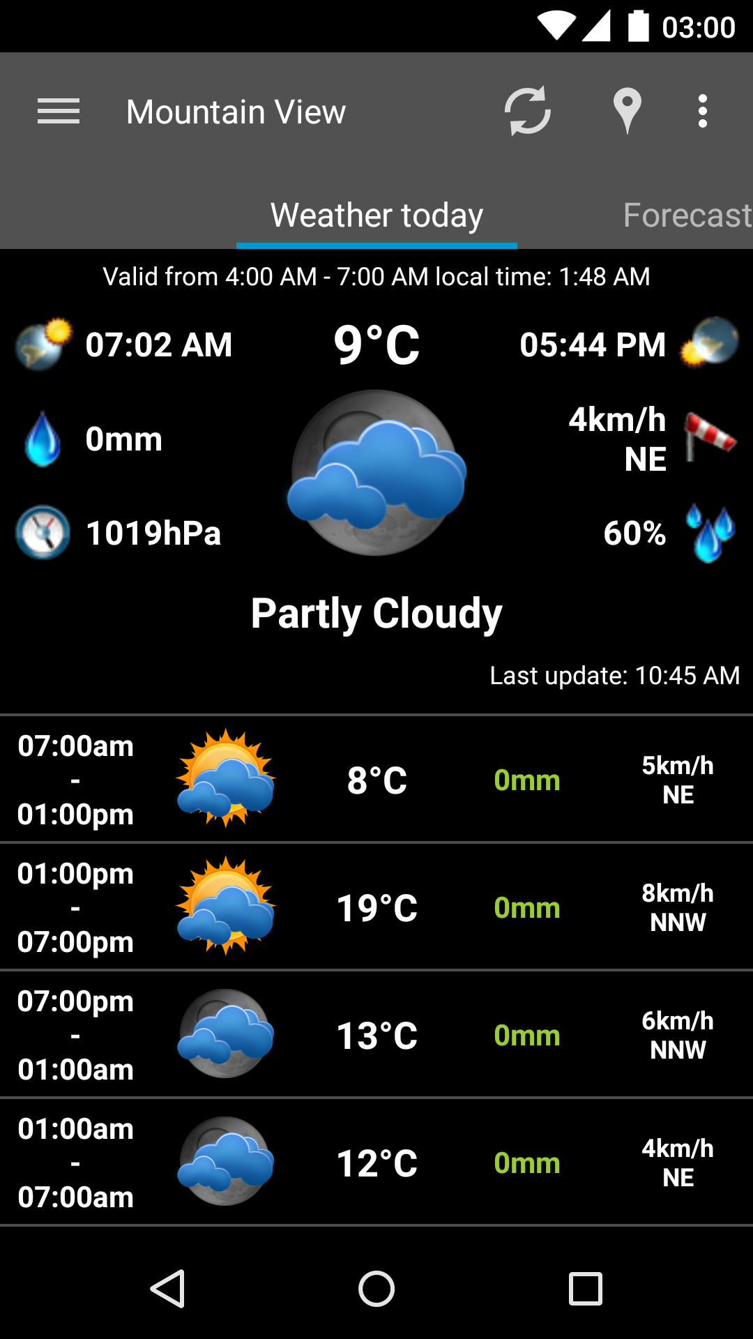 Android application AmberHome Weather Plus screenshort