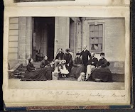 Portret van de familie Peel voor een landhuis in Newbury