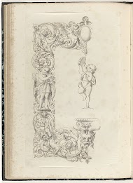 Halve lijst met twee putti spelend op muziekinstrumenten