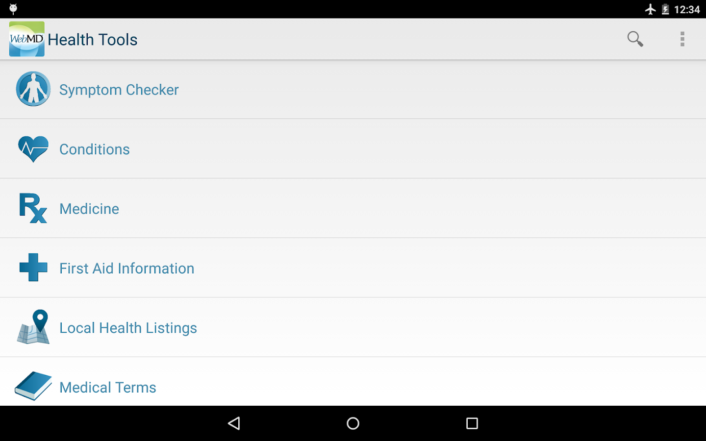    WebMD for Android- screenshot  