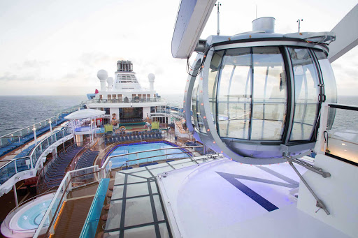 Quantum-of-the-Seas-The-North-Star. - Step into the North Star capsule on Quantum of the Seas and ascend over 300 feet above sea level while taking in close-up views of the ocean, the ship and destinations.