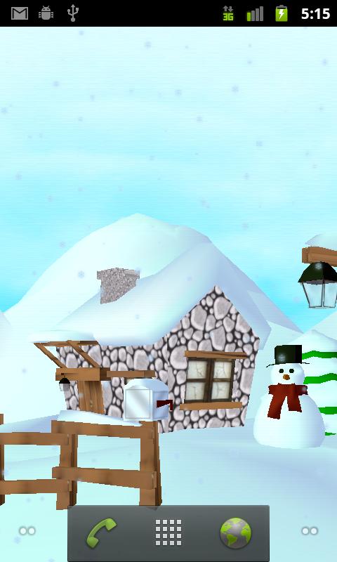 Android application Winter 3D Live Wallpaper screenshort