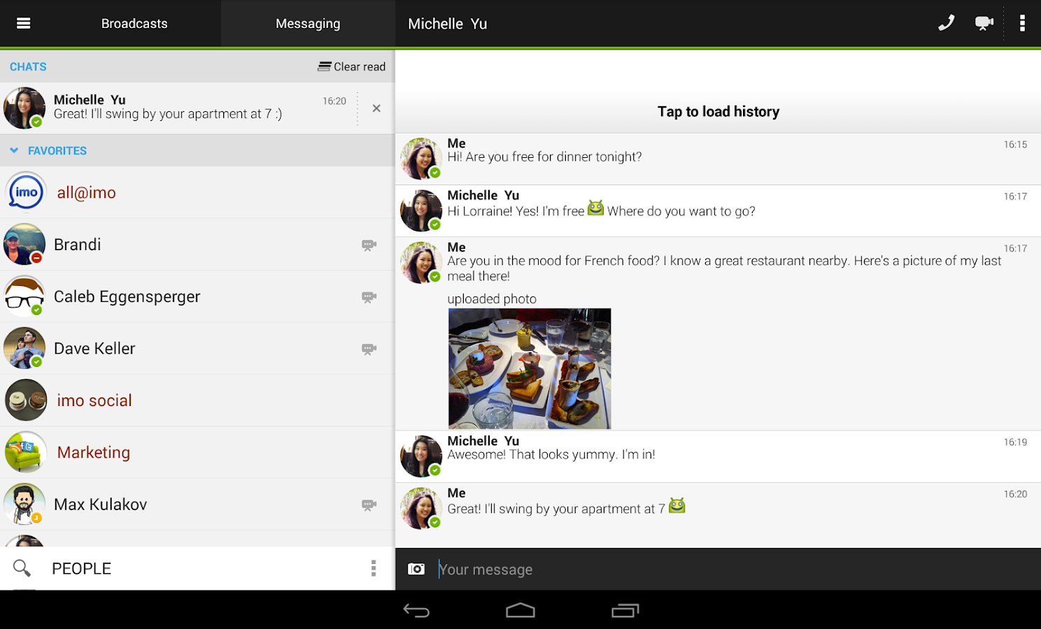 imo messenger Android