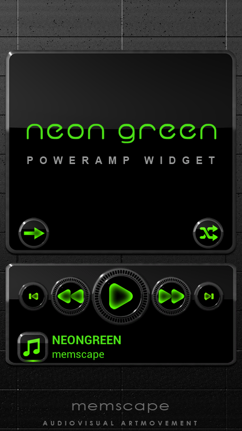 Poweramp Widget NEON GREEN Screen 1