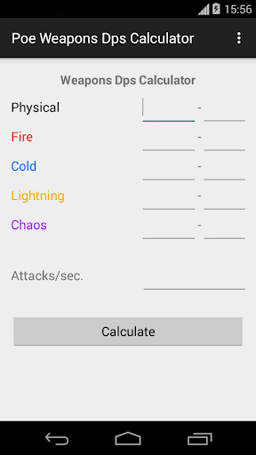 PoE Weapons Dps Calculator