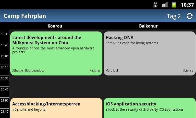   CCC Camp Fahrplan 2011 – Screenshot 