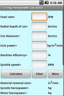 Free Download Turning Horsepower  Calculator APK for PC