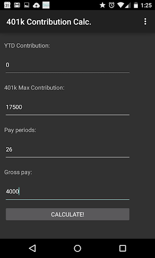 401k Contribution Calculator
