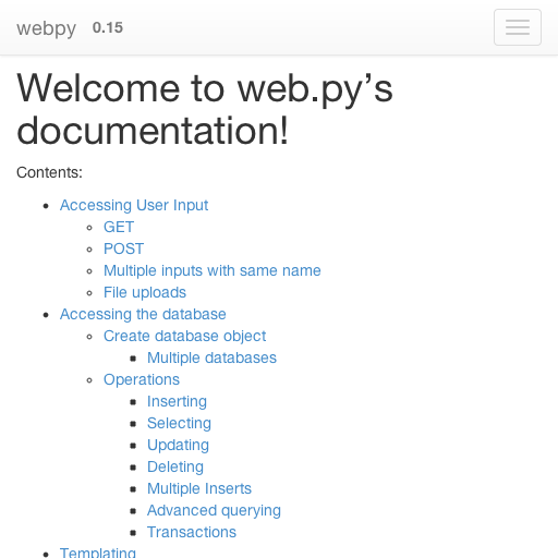 python web.py doc