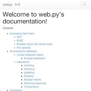 python web.py doc Screenshots 2